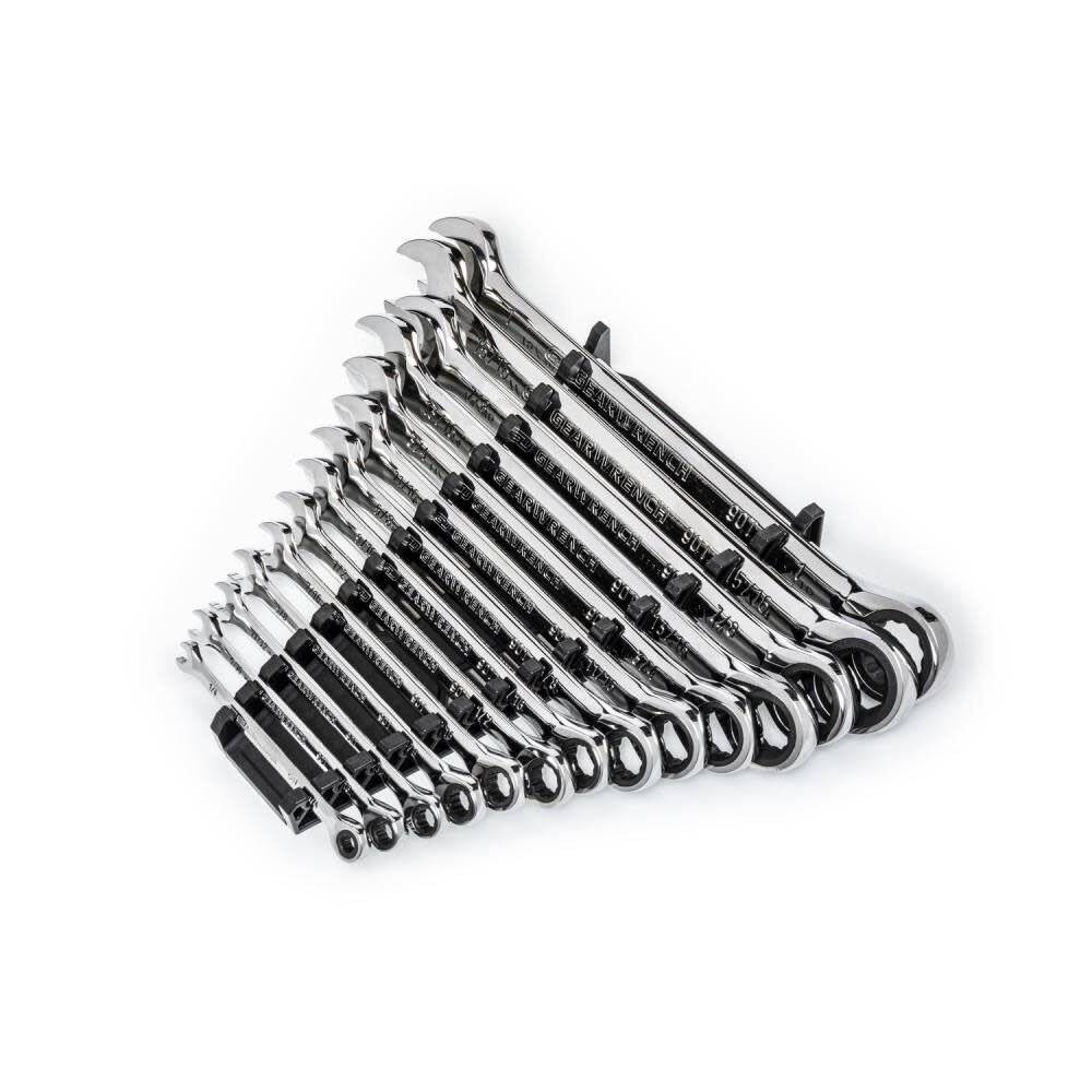 GEARWRENCH 14 Pc 90T 12 Point SAE Combination Ratcheting Wrench Set