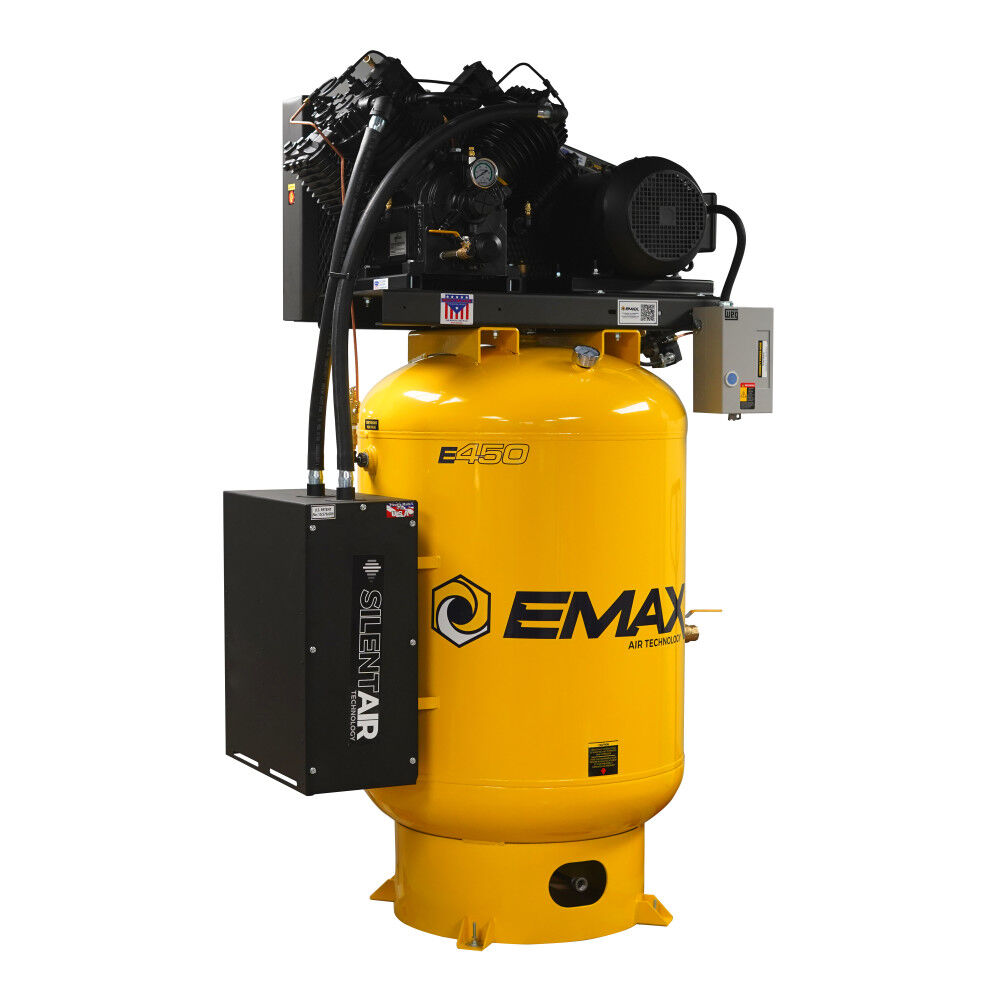 EMAX 120 Gallon 175 Psi 230V 1-Phase 10HP V4 Vertical Air Compressor
