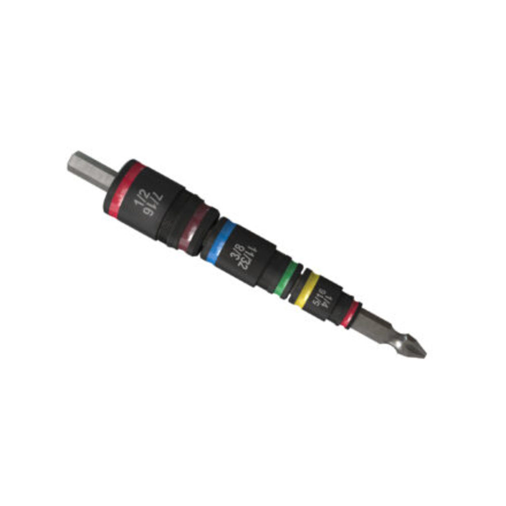 Malco Products 7-in-1 C-RHEX Flip Bit Socket Set, #2 Phillips Model with 1/4"-5/16", 11/32 – 3/8", 1/2"-7/16" socket sizes