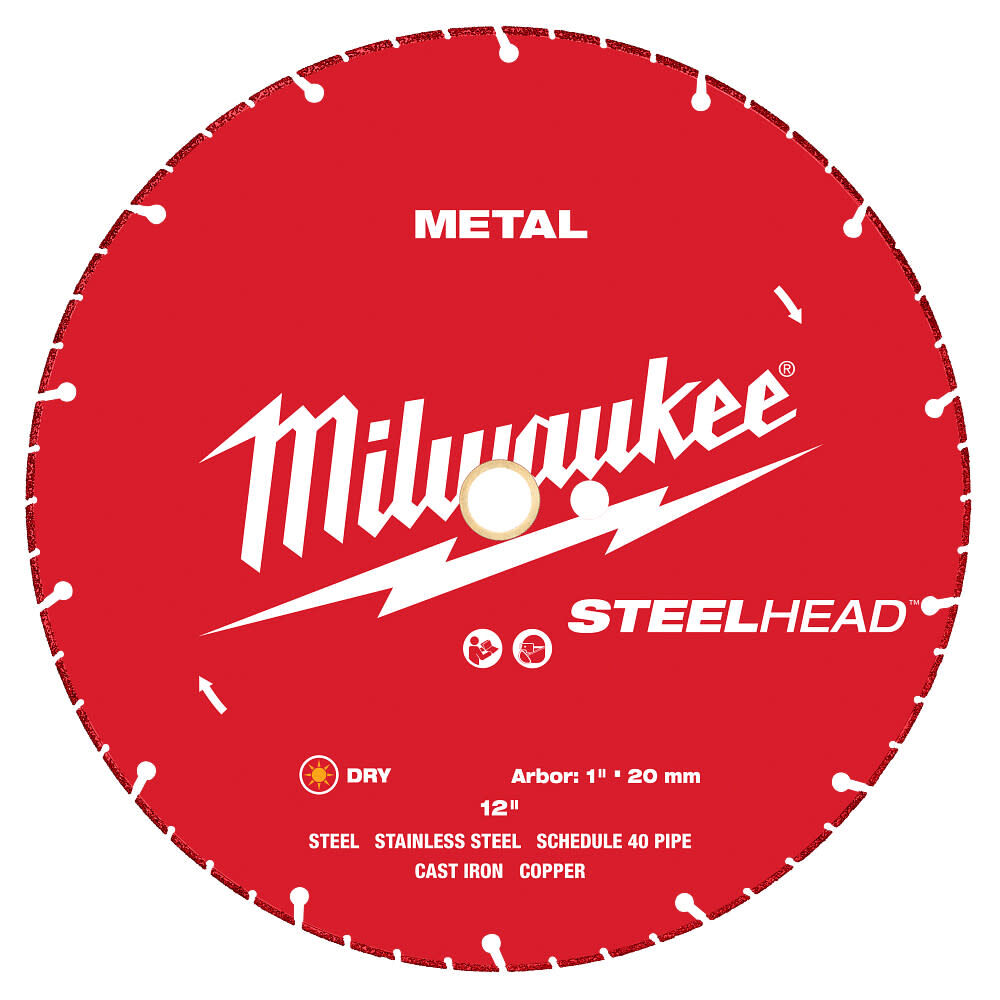 Milwaukee STEELHEAD 12 Inch Segmented Rim Diamond Cut-Off Blade for Metal