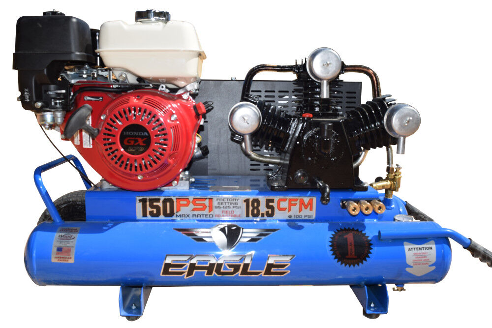 Eagle Compressor Portable Gas Wheel Barrow Air Compressor 10 Gallon 9HP