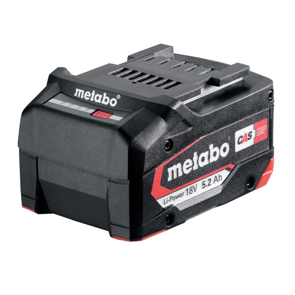 Metabo LiPOWER 18V 5.2Ah Lithium Ion Power Tool Battery Pack with Fuel Indicator
