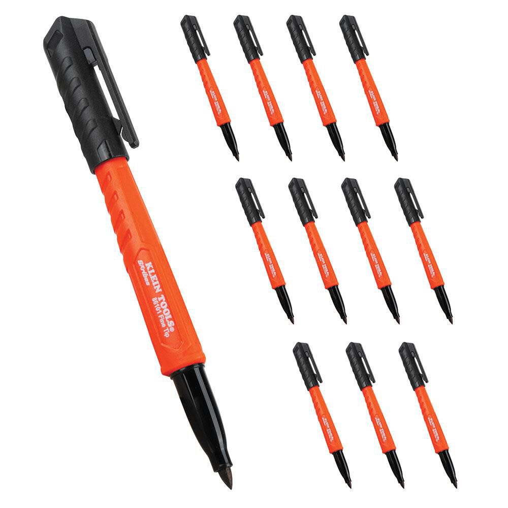 Klein Tools Fine Tip Permanent Markers, 12 Pk