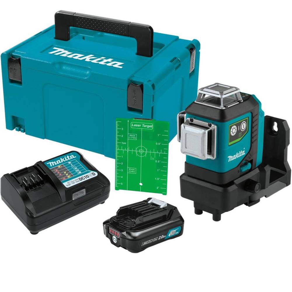 Makita 12V Max CXT Green SelfLeveling Rechargeable Multi-Line Laser