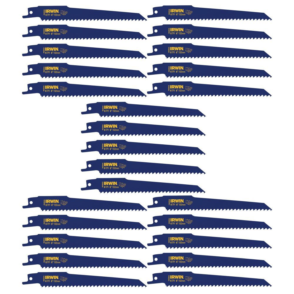 Irwin 6in 6TPI Reciprocating Saw Blade 25pk