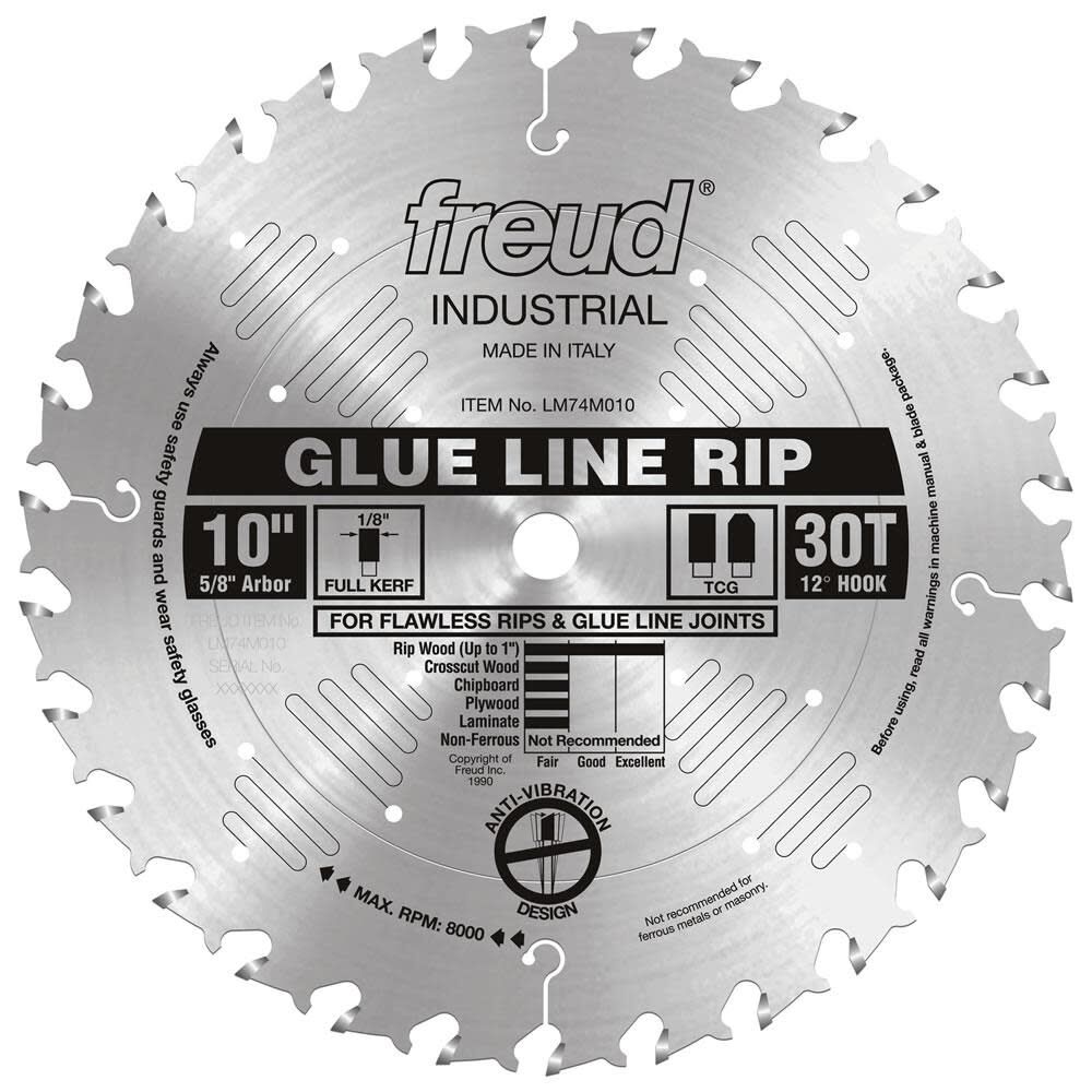 Freud 10in Glue Line Rip Blade
