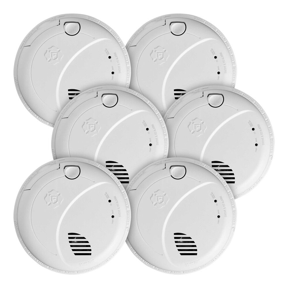First Alert BRK SMCO100V-AC Smoke & CO Alarm with Battery Backup & Voice 6 Pack
