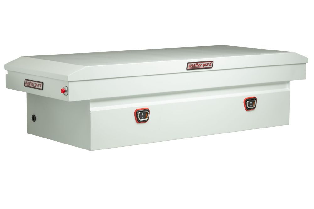 Weather Guard Saddle Box, Steel, Full Extra Wide, White, 15.5 cu ft