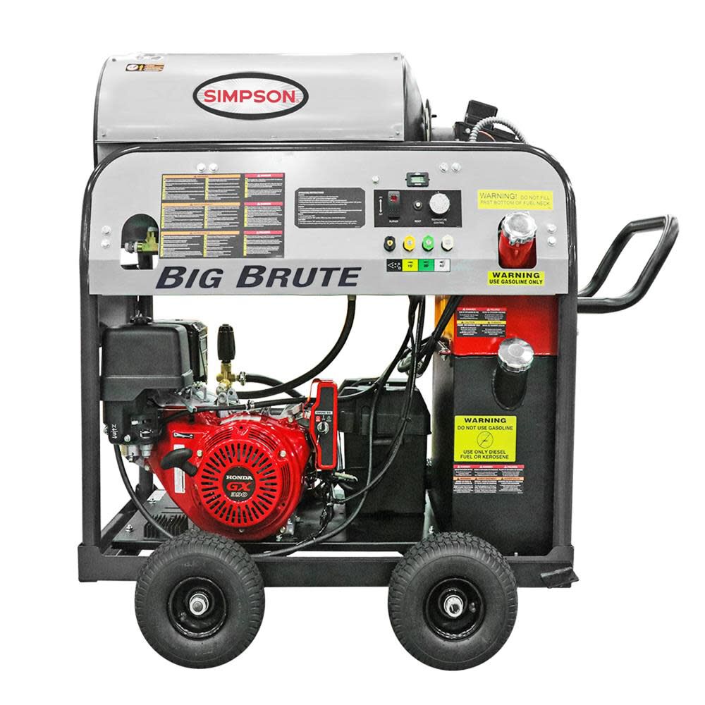 Simpson Big Brute 4000 PSI 4.0 GPM Gas Powered Hot Water Professional Pressure Washer with 4 Spray Tips