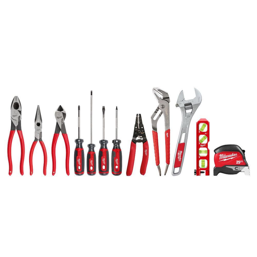 Milwaukee Electrical Hand Tool Set, 12 Pieces