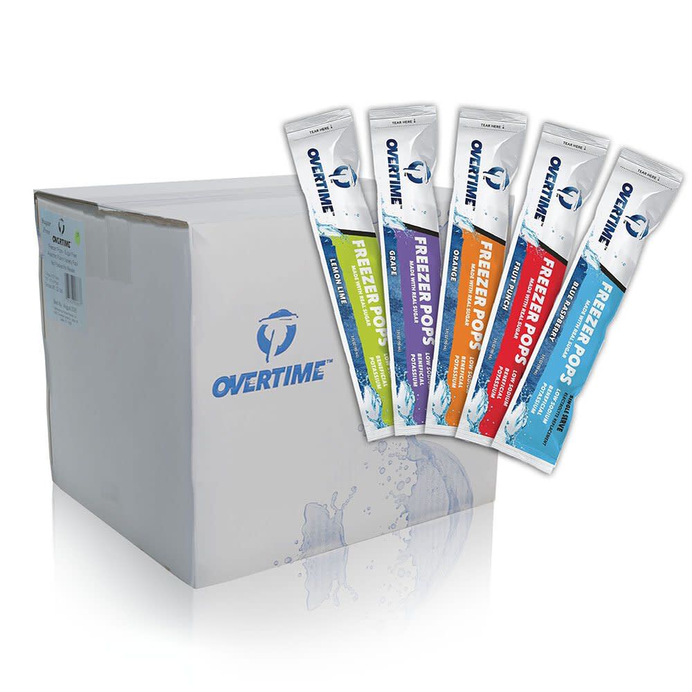 Overtime 3 Oz Variety Pack Sugar Free Electrolyte Freezer Pops 150 Qty