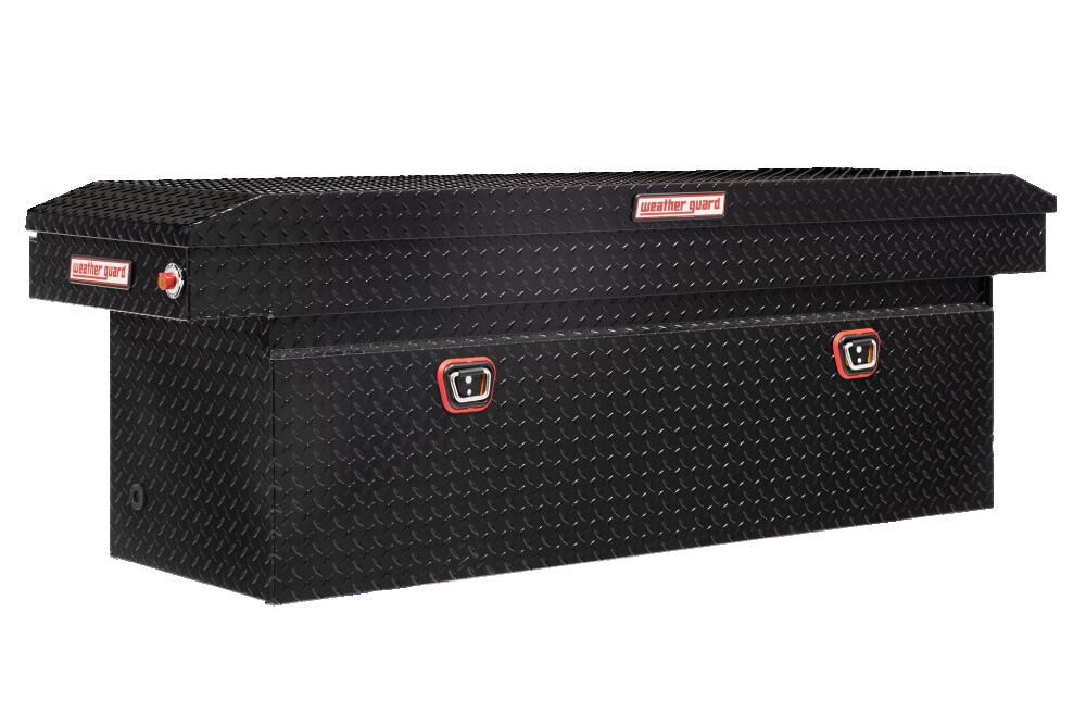 Weather Guard Saddle Truck Tool Box Aluminum Full Deep Gloss Black