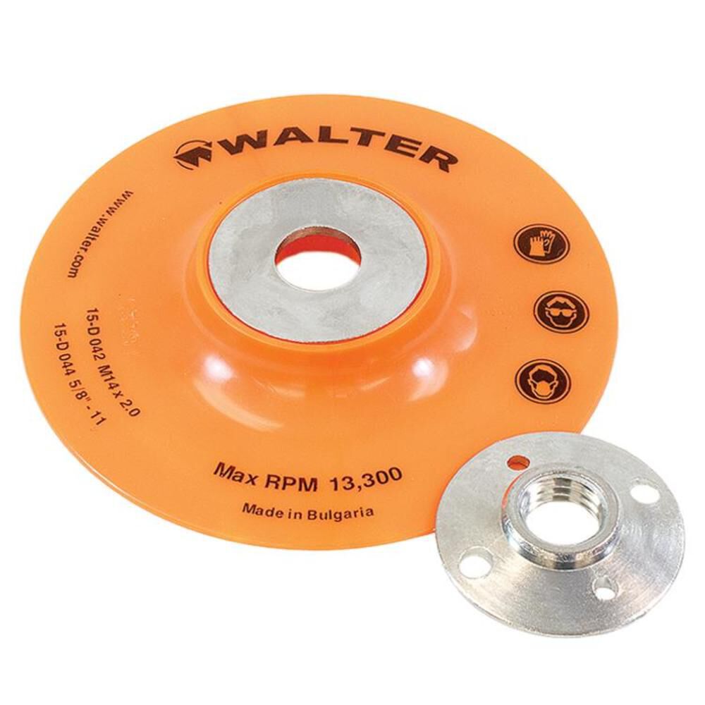 Walter 4-1/2 Inch Backing Pad Assembly, 5/8 Inch-11 Inch Thread, 1 Pack