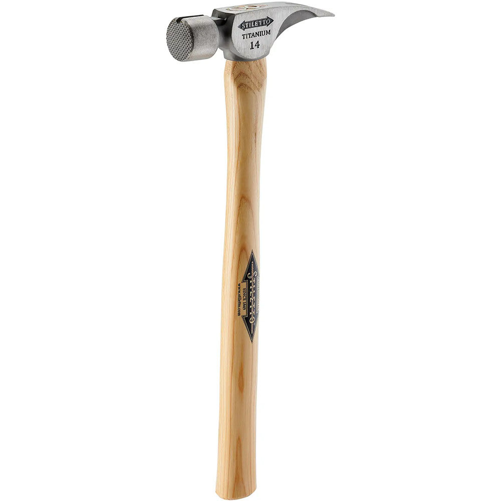 Stiletto 14 oz Titanium Milled Face Hammer with 18 in. Straight Hickory Handle