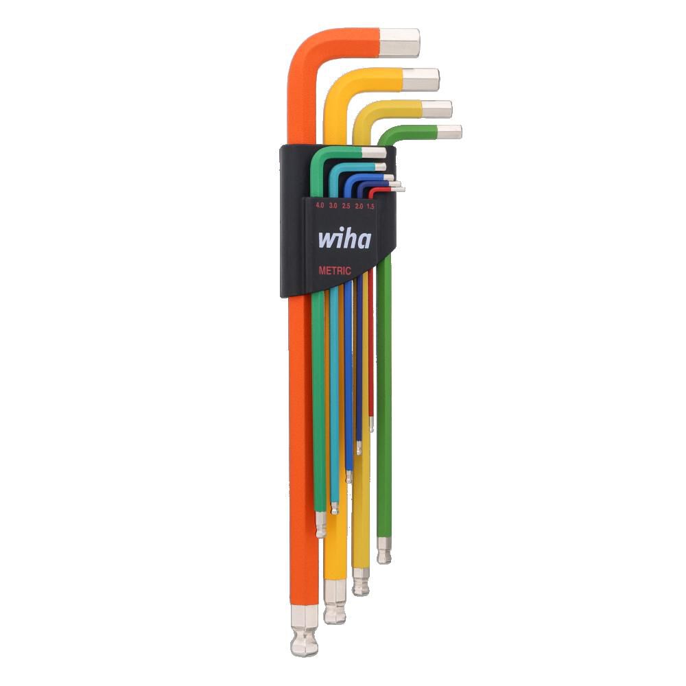 Wiha Ball End Color Coded Hex L-Key Set – Metric, 9 Piece