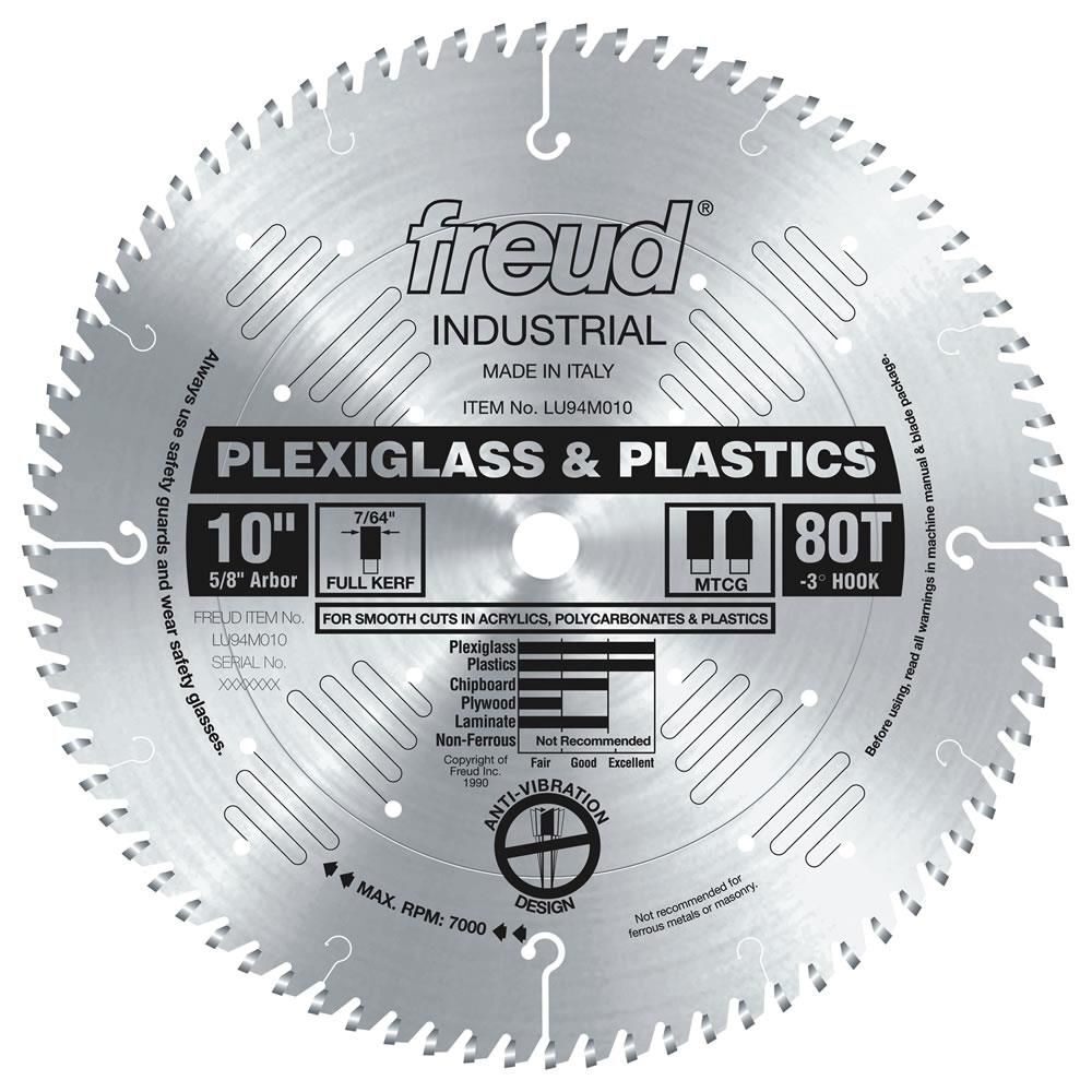 Freud 10in Blade for Plexiglass/Plastics