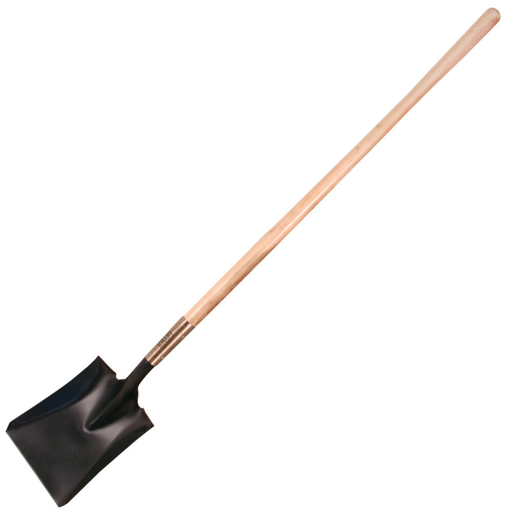 Kraft Tool Co Square Point Shovel with Long Wood Handle