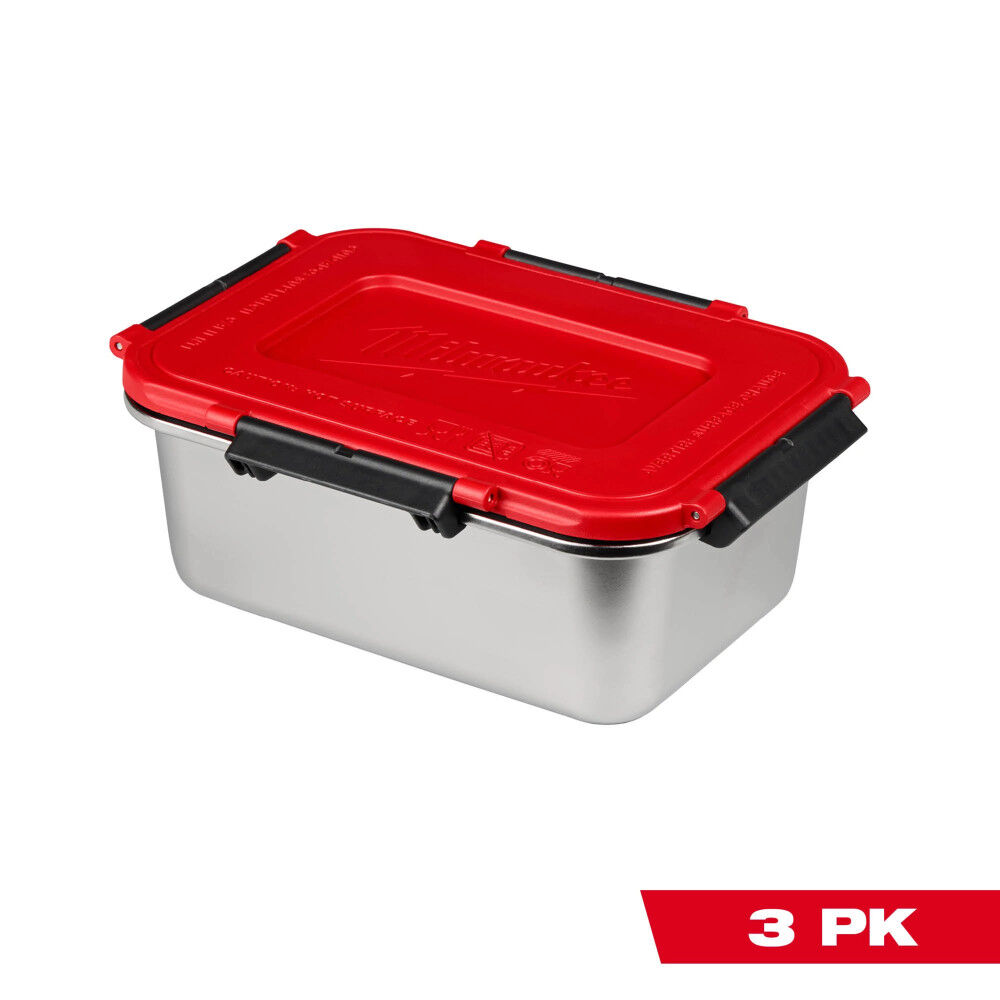 Milwaukee Stainless Steel Containers for M18 Jobsite Lunch Warmer 3 Pieces
