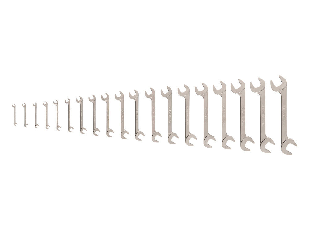 Tekton Angle Head Open End Wrench Set, 19-Piece (1/4 – 1-1/4 Inch)