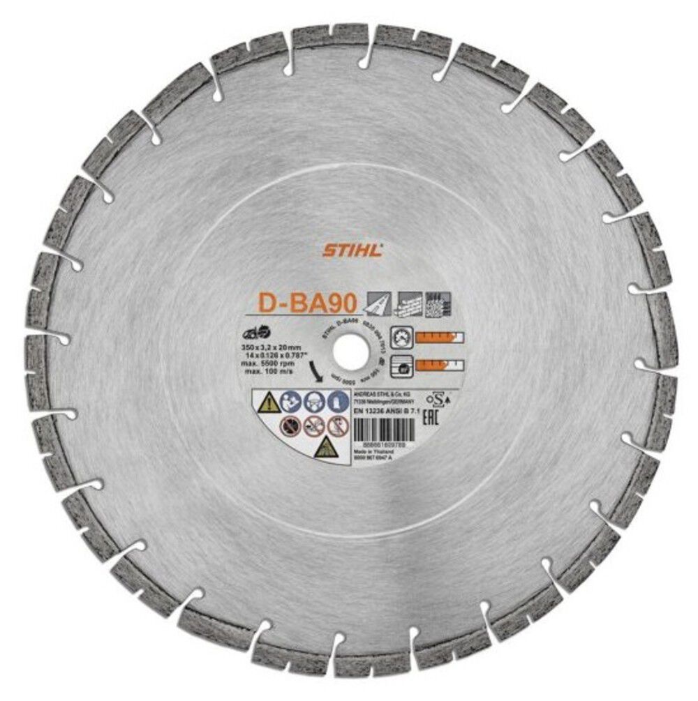 Stihl D-BA90 16 Inch Segmented Diamond Cutting Wheel for Concrete and Asphalt