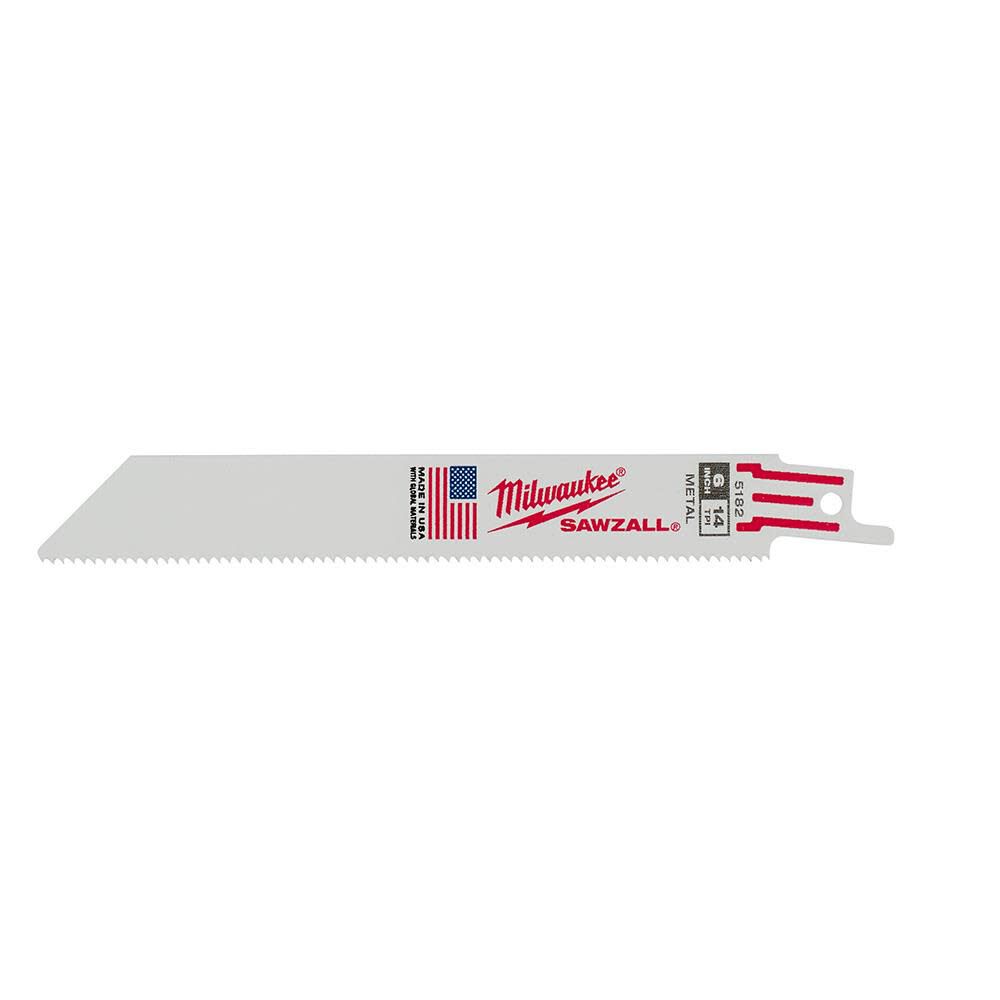 Milwaukee 6 in. 14 TPI Thin Kerf SAWZALL Blades 5PK