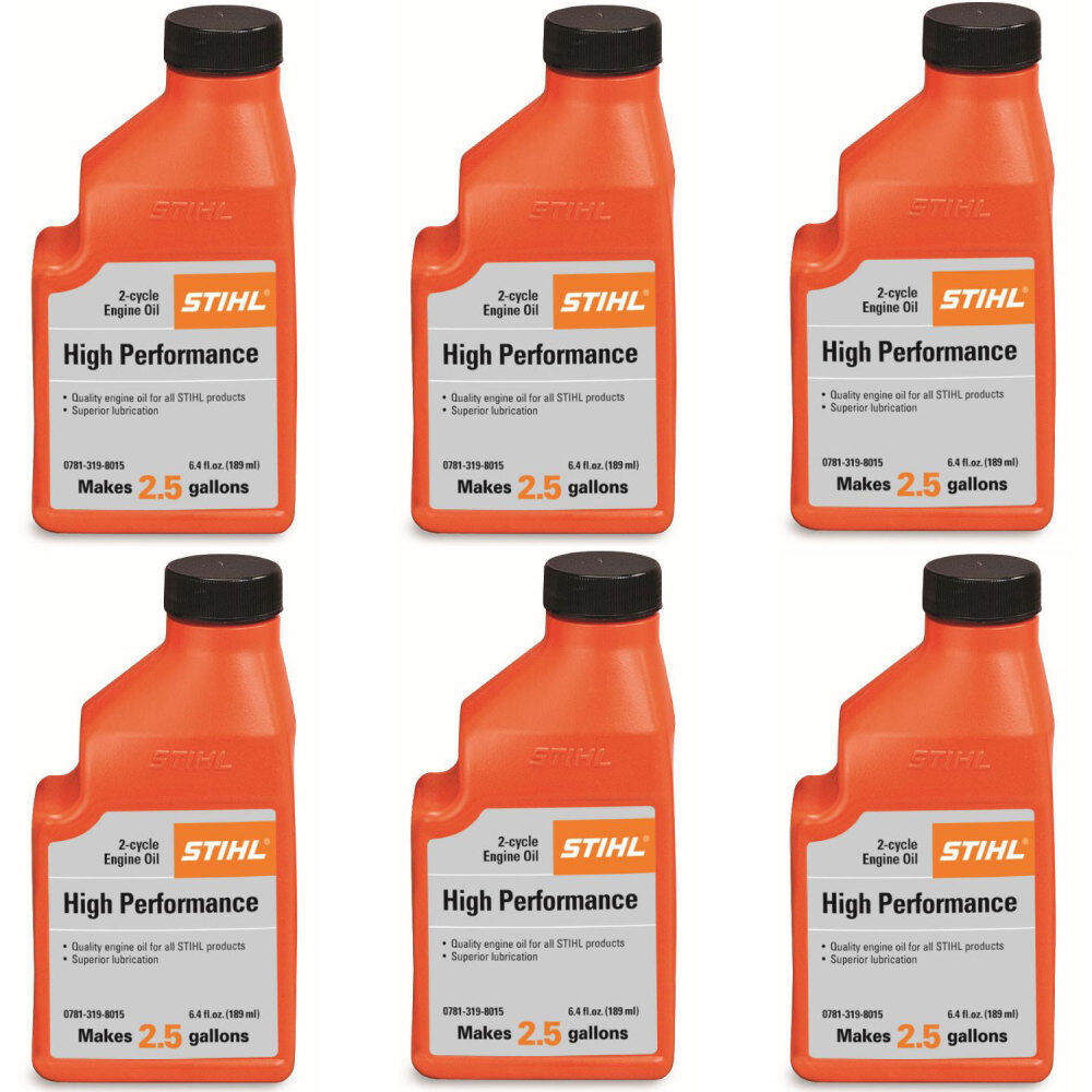 Stihl Blue High Performance 2-Cycle Engine Oil 50:1 2.5 Gal Mix 6.4oz 6 Pack