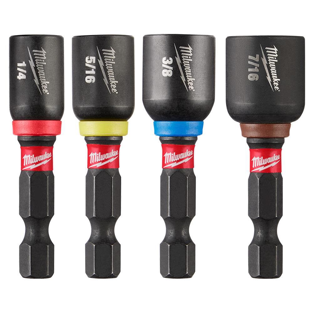 Milwaukee SHOCKWAVE Impact Duty 1-7/8inch Magnetic Nut Driver Set 4PC