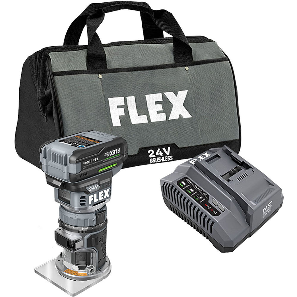 FLEX 24V Trim Router Stacked Lithium Kit