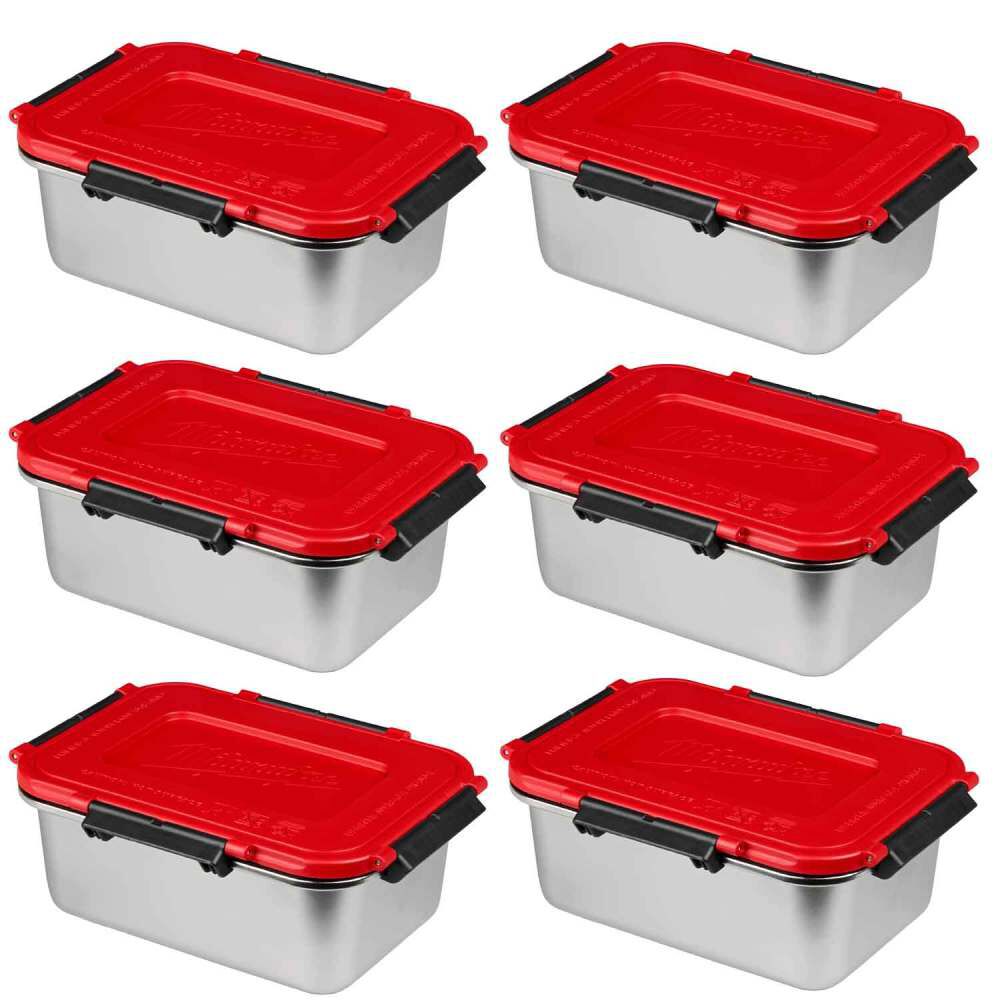 Milwaukee Stainless Steel Containers for M18 Jobsite Lunch Warmer 6 Pieces