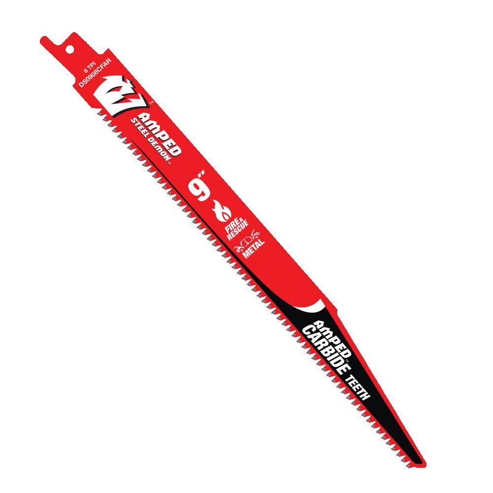 Diablo Tools 9 Inch 8 TPI AMPED Reciprocating Blade for Fire and Rescue, 10 Pack