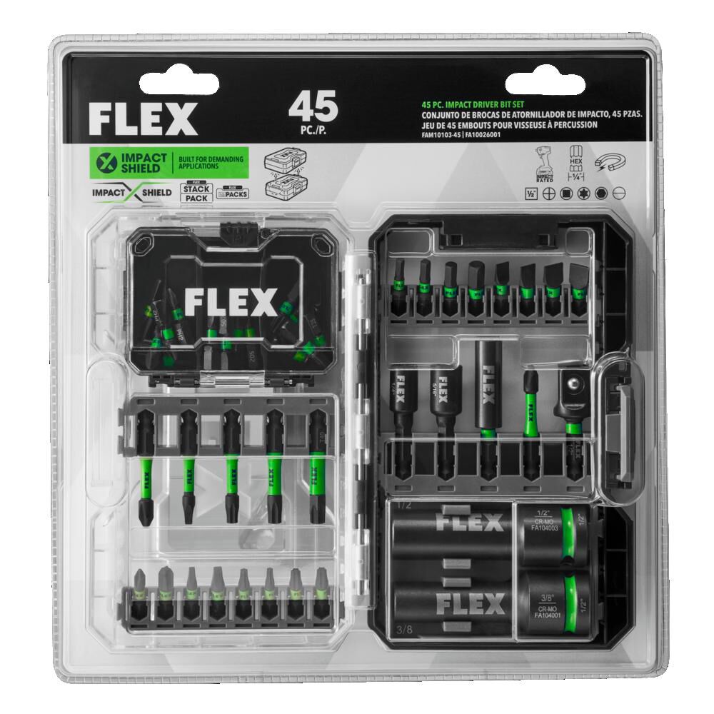 FLEX Impacks Impact Drill & Driver Bit Set 45pc