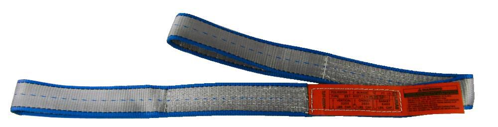 Lift-All 2 In. x 8 Ft. 2-Ply Type 3 & 4 Flat Eye & Eye Tuff-Edge Poly Web Sling