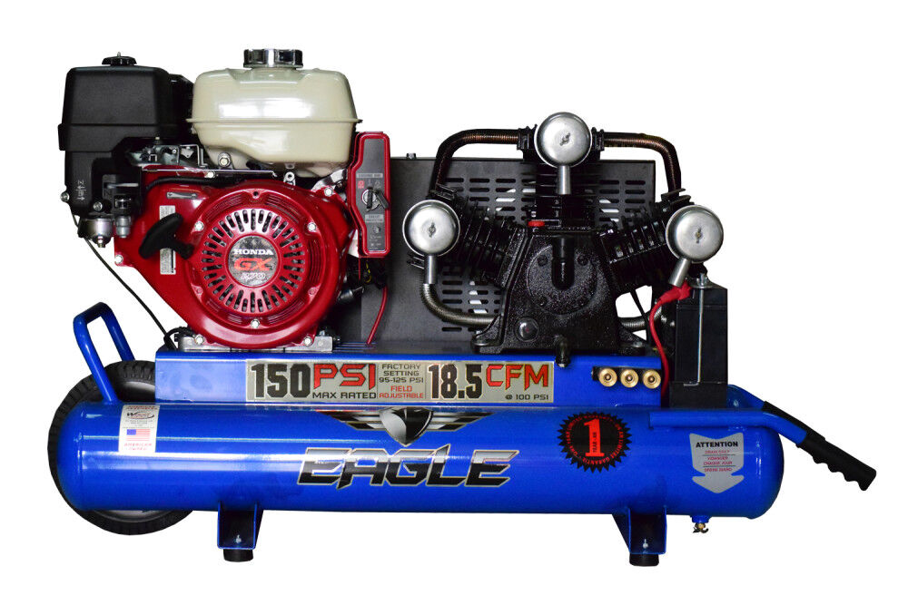 Eagle Compressor Air Compressor 10 Gallon Portable Gas Wheel Barrow