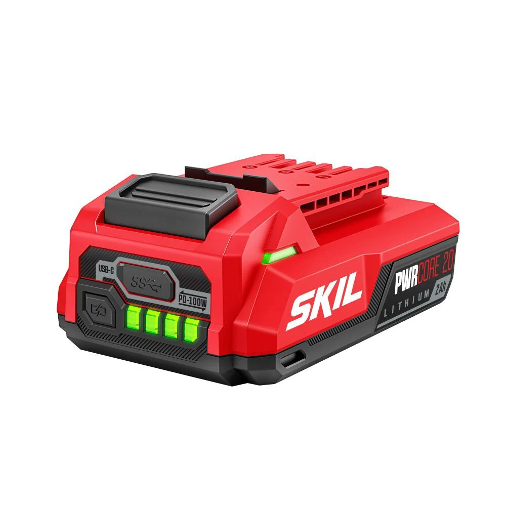SKIL PWR CORE 20 Lithium-Ion 20V 2 Ah USB-C Power Tool Battery Pack with Fuel Indicator