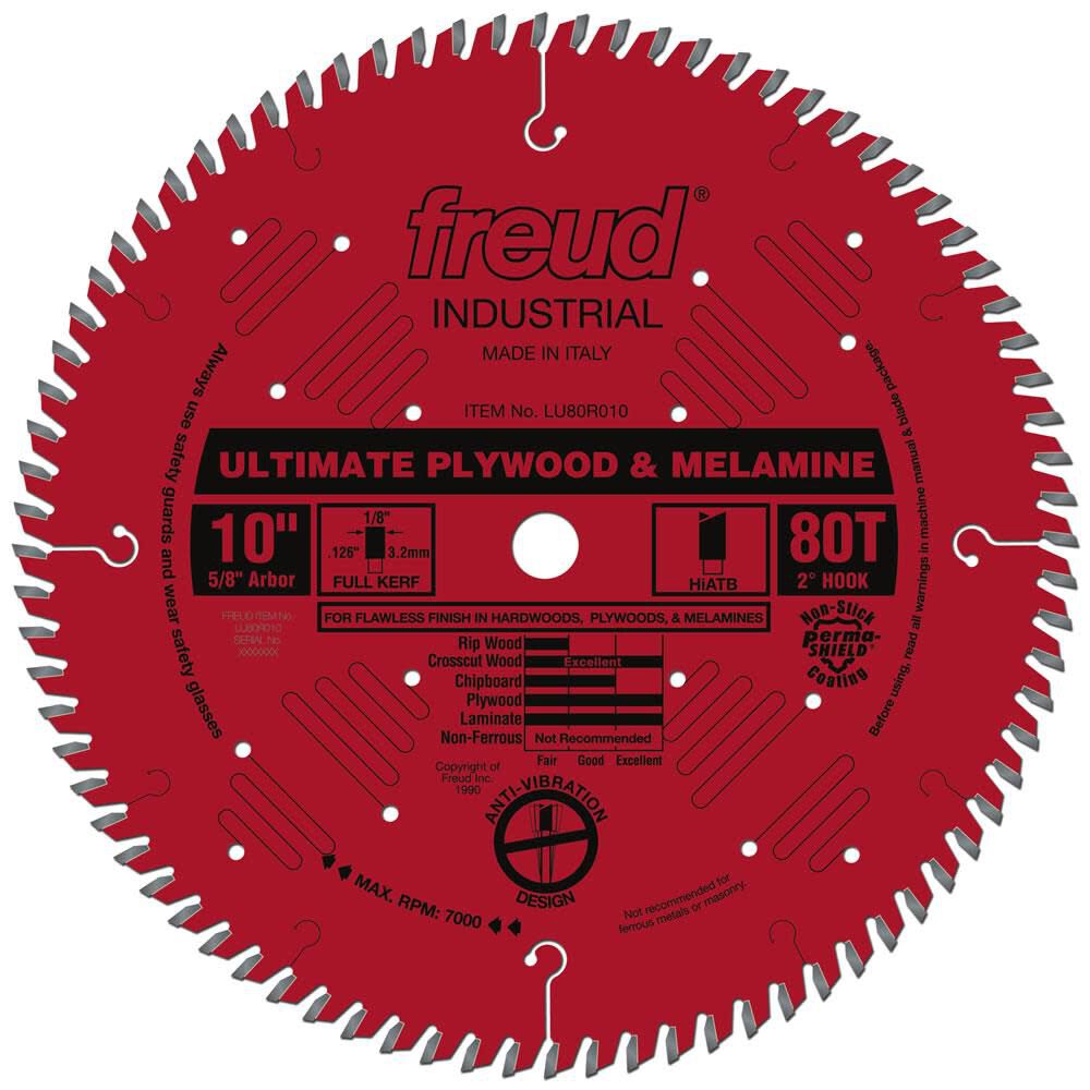 Freud 10in Ultimate Plywood & Melamine Blade with Perma-SHIELD Coating