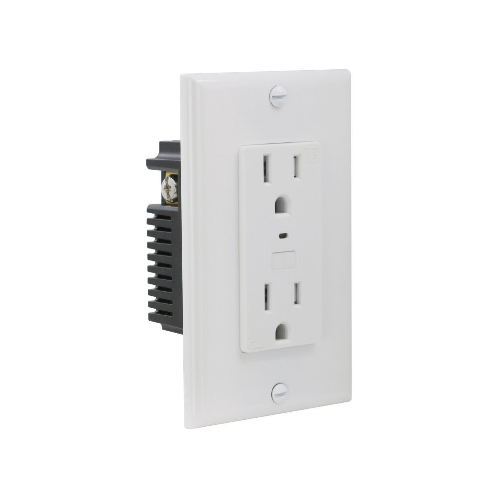 Power Zone 125V 1-Pole Grounded Socket Wi-Fi Controlled In-Wall Receptacle