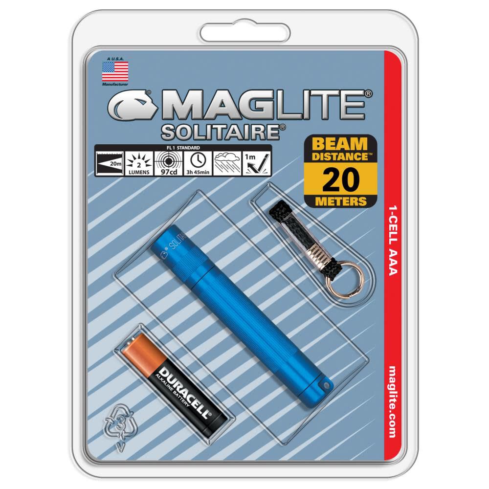 Maglite Solitaire Incandescent 1-Cell AAA Blue Flashlight