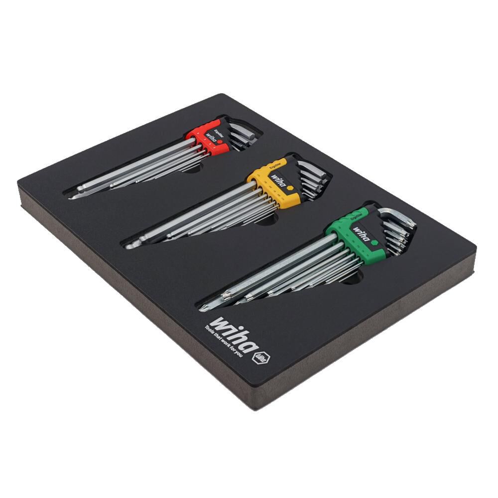 Wiha ErgoStar L-Key Tray Set – Hex Metric, Hex SAE, Torx, 35 Piece