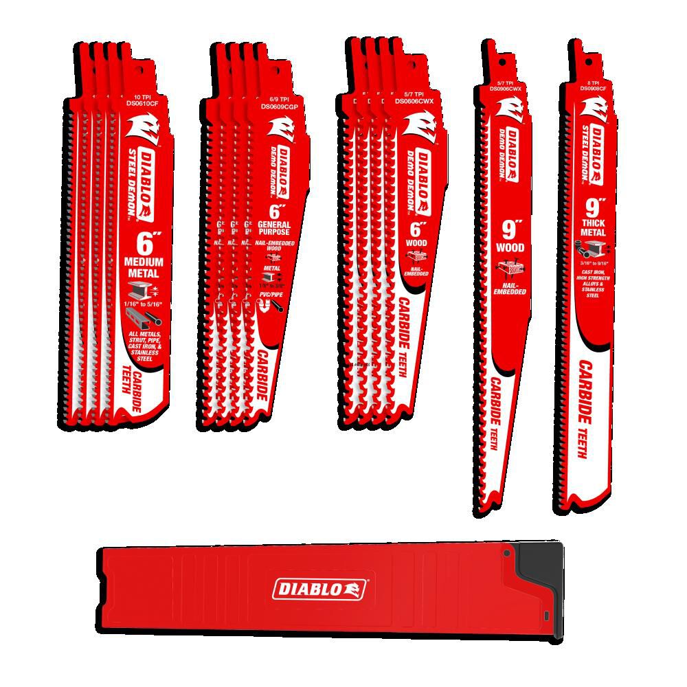 Diablo Tools Reciprocating Blade Set, 14 Pieces