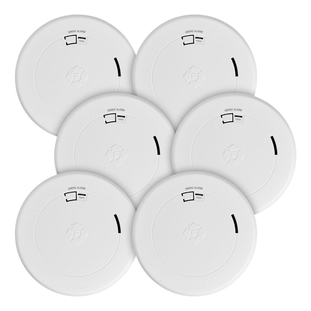 First Alert BRK SM210 Battery Smoke Alarm with Slim Profile Design 6 Pack