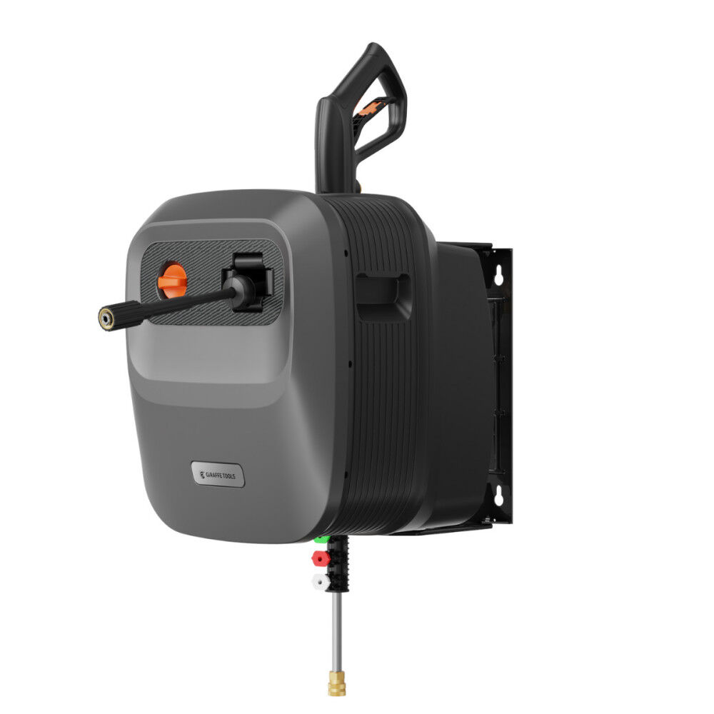 Giraffe Tools Grandfalls G20 2500 PSI 1.43 GPM Electric Cold Water Retractable Pressure Washer with Ordinary Hose and 4 Spray Nozzles
