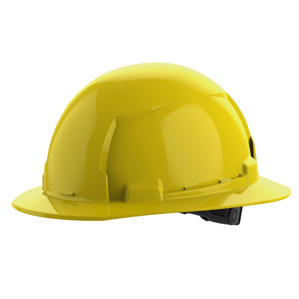 Milwaukee Yellow Full Brim Hard Hat with 6pt Ratcheting Suspension Type 1 Class E