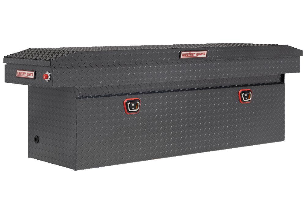 Weather Guard Saddle Truck Tool Box Aluminum Full Deep Gunmetal Gray