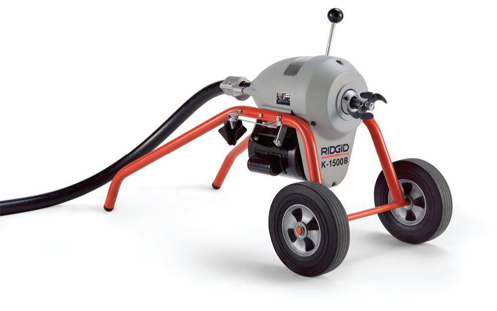 Ridgid K-1500B Sectional Machine with A-1 Mitt, A-12 Pin Key, Rear Guide Hose