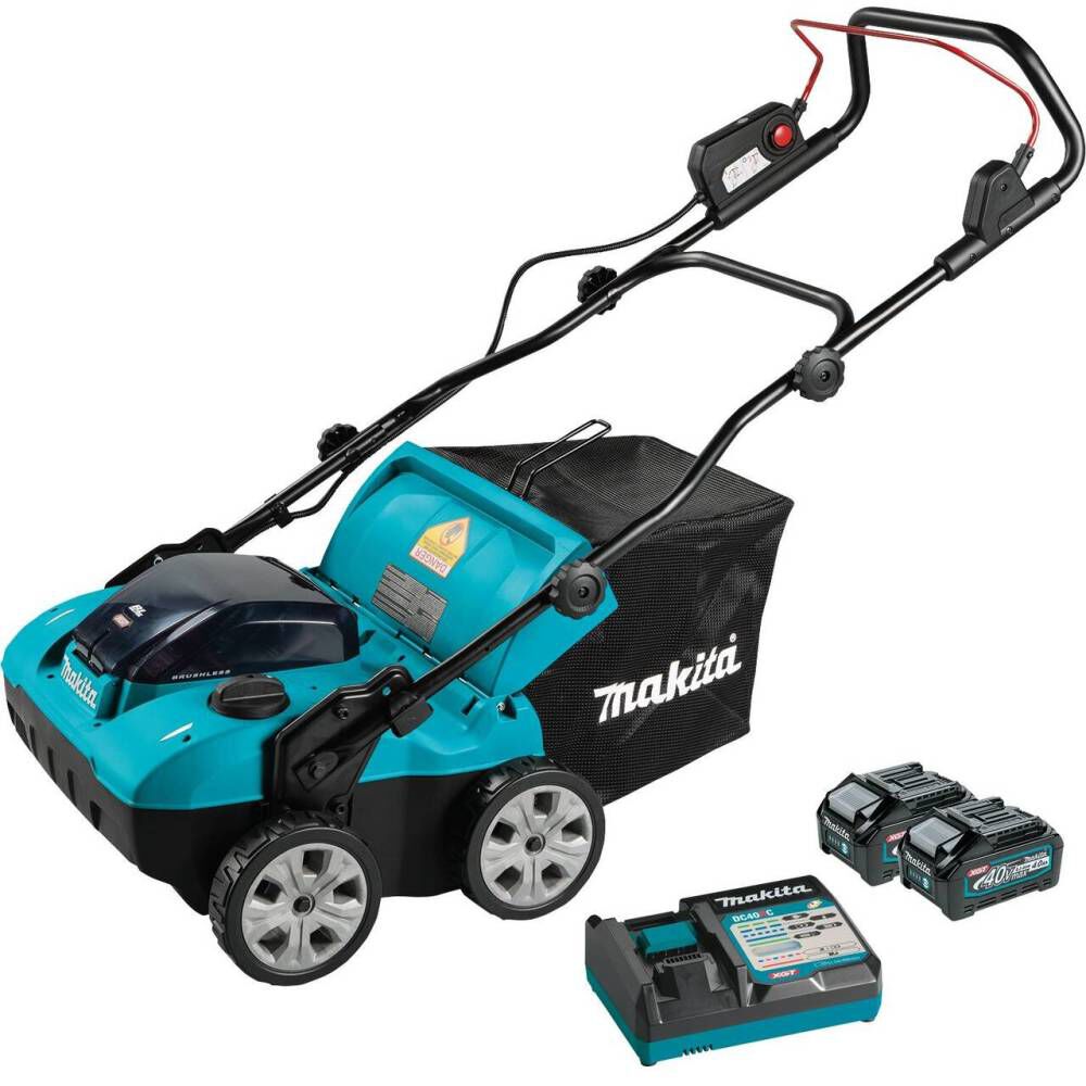 Makita 40V max XGT 15 Inch Dethatcher/Scarifier Brushless Cordless Kit (4Ah)