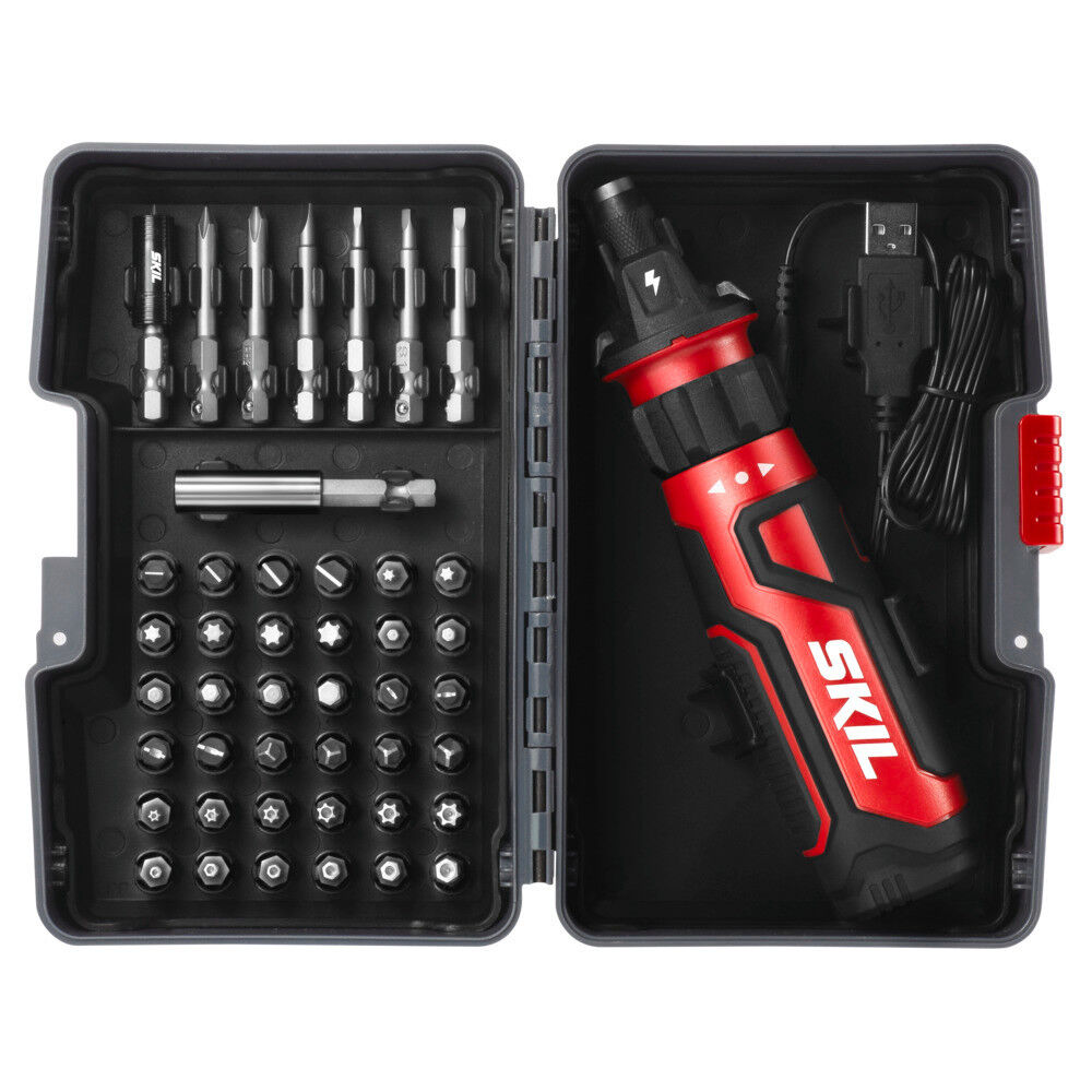 SKIL Rechargeable 4V Screwdriver with Circuit Sensor & 45 PC Bit Kit