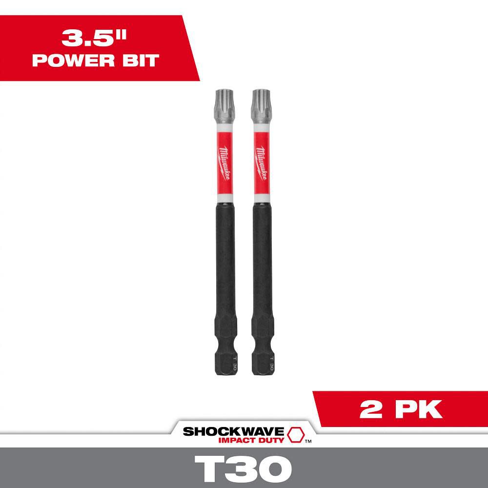 Milwaukee SHOCKWAVE Impact Bit 3 1/2inch T30 2pk