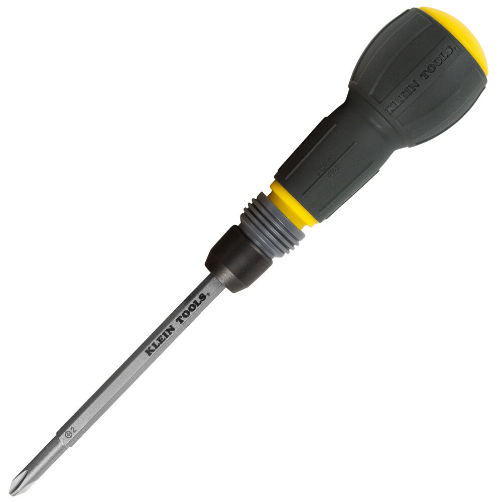 Klein Tools Fastbit Tru-Grip Screwdriver, Phillips, Slotted Bits