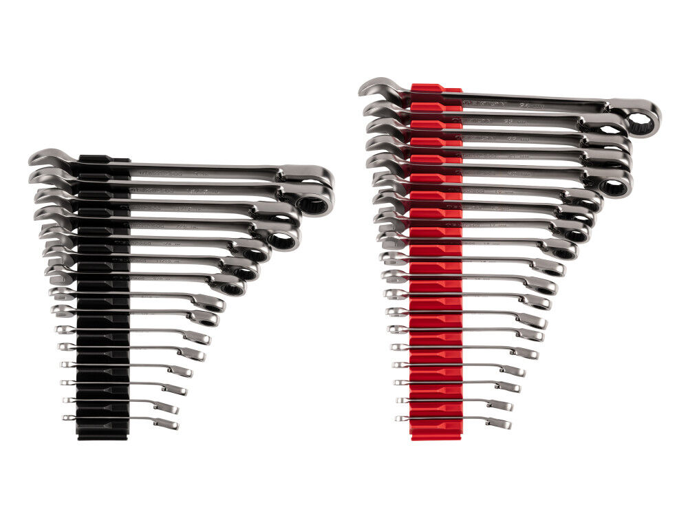 Tekton Ratcheting Combination Wrench Set, 34 Pieces (1/4-1 Inch, 6-24 mm)